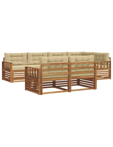 Set di divani con cuscino 7 pcs Naturale e Beige