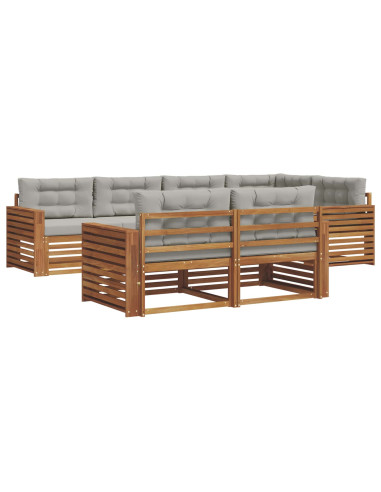 Set di divani con cuscino 22 pcs Grigio Naturale e Chiaro