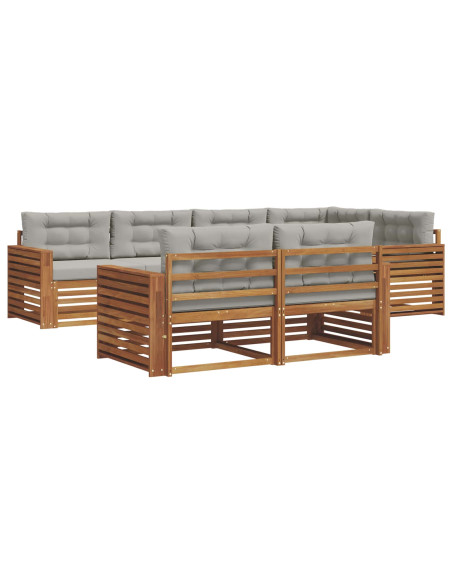 Set di divani con cuscino 22 pcs Grigio Naturale e Chiaro