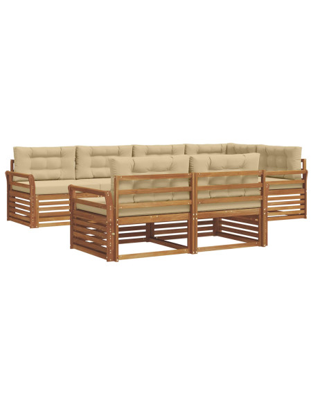 Set di divani con cuscino 7 pcs Naturale e Beige
