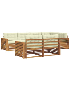 Set di divani con cuscino 7 pcs Naturale e Crema 2