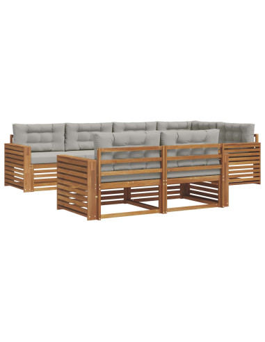 Set di divani con cuscino 22 pcs Grigio Naturale e Chiaro