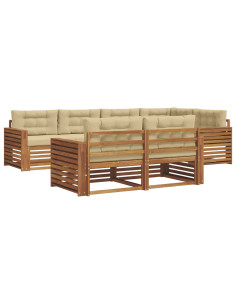 Set di divani con cuscino 7 pcs Naturale e Beige 2