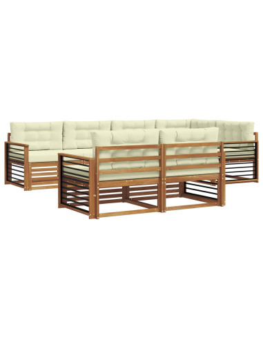 Set di divani con cuscino 7 pcs Naturale e Crema