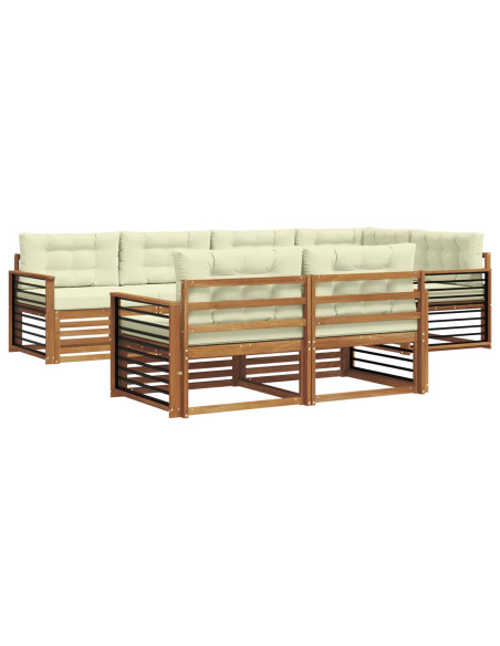 Set di divani con cuscino 7 pcs Naturale e Crema