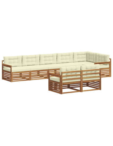 Set di divani con cuscino 8 pcs Naturale e Crema