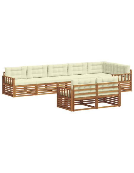 Set di divani con cuscino 8 pcs Naturale e Crema