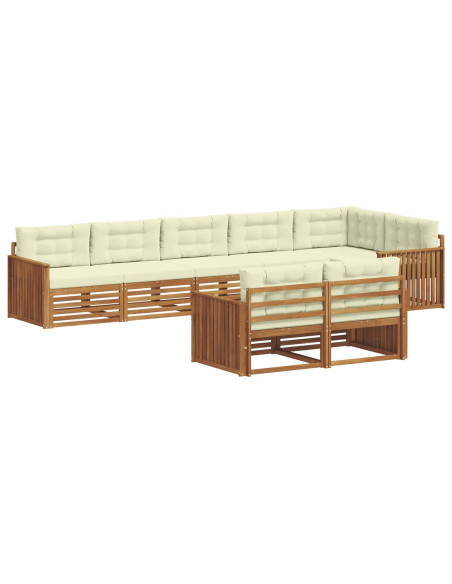 Set di divani con cuscino 8 pcs Naturale e Crema