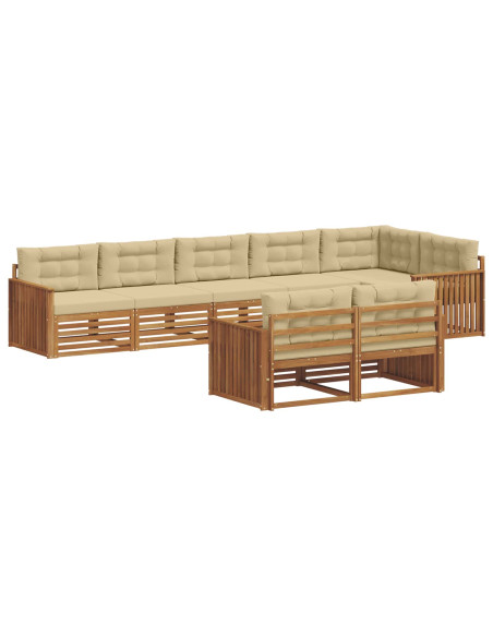Set di divani con cuscino 8 pcs Naturale e Beige