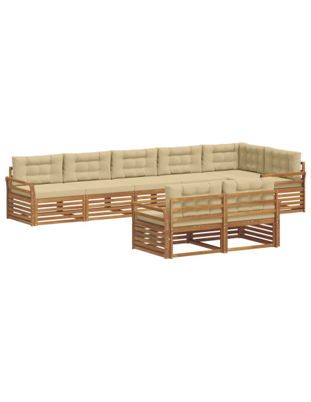 Set di divani con cuscino 8 pcs Naturale e Beige