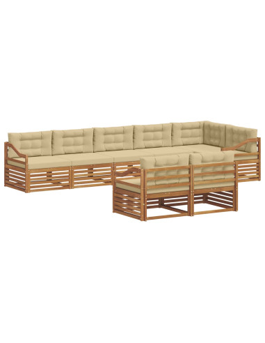 Set di divani con cuscino 8 pcs Naturale e Beige