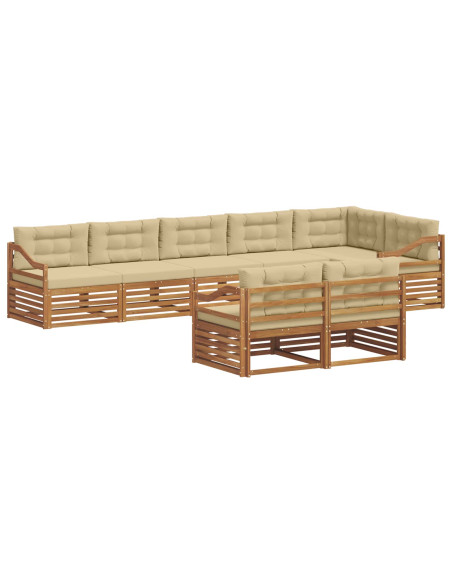Set di divani con cuscino 8 pcs Naturale e Beige