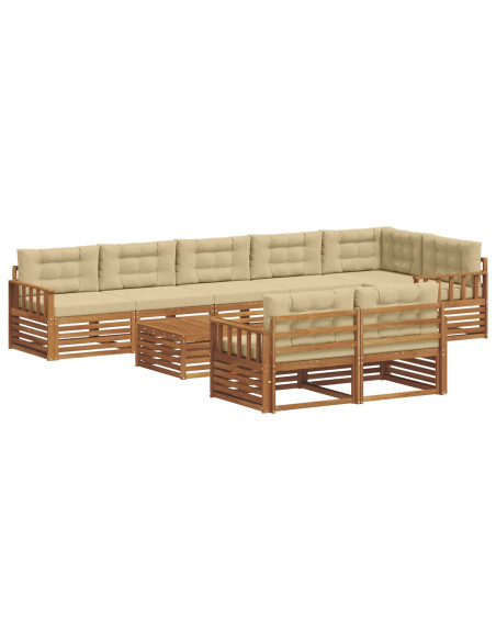 Set di divani con cuscino 9 pcs Naturale e Beige