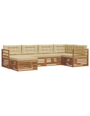 Set di divani con cuscino 6 pcs Naturale e Beige