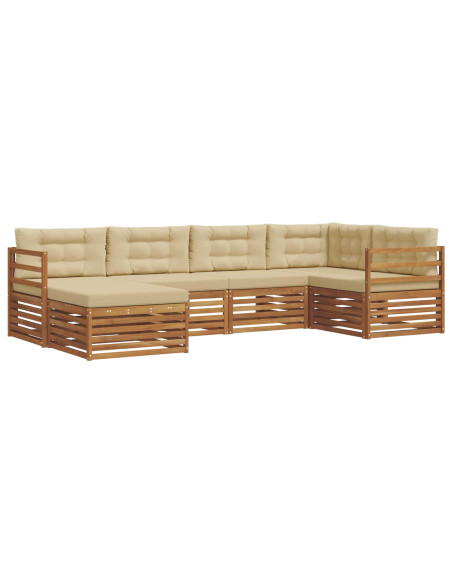 Set di divani con cuscino 6 pcs Naturale e Beige