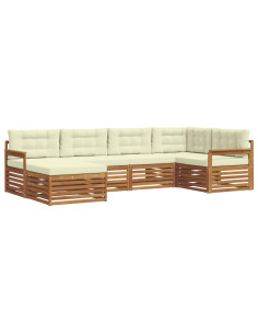 Set di divani con cuscino 6 pcs Naturale e Crema 2
