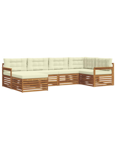 Set di divani con cuscino 6 pcs Naturale e Crema
