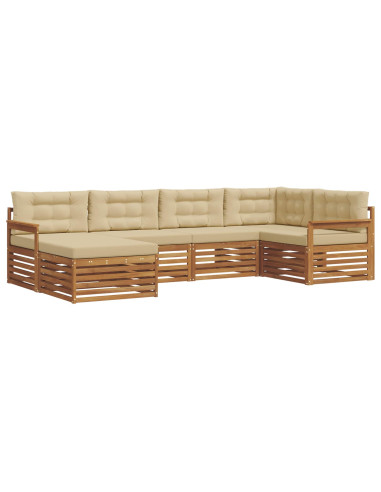 Set di divani con cuscino 6 pcs Naturale e Beige