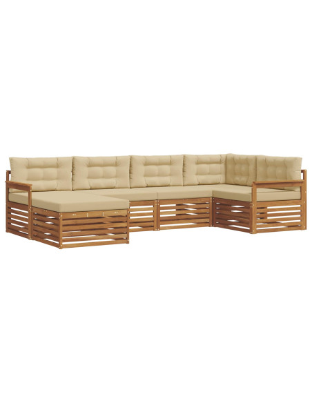 Set di divani con cuscino 6 pcs Naturale e Beige