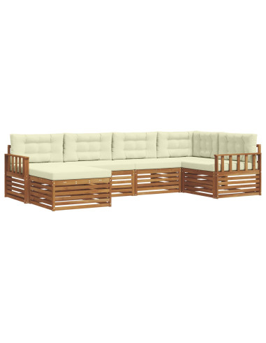 Set di divani con cuscino 6 pcs Naturale e Crema