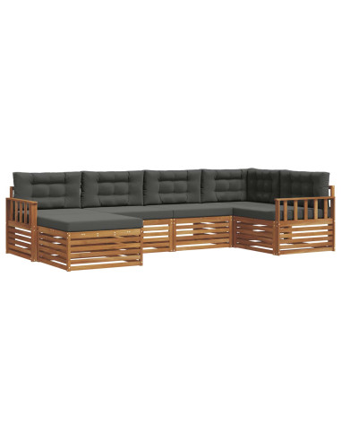 Set di divani con cuscino 6 pcs Naturale e Antracite
