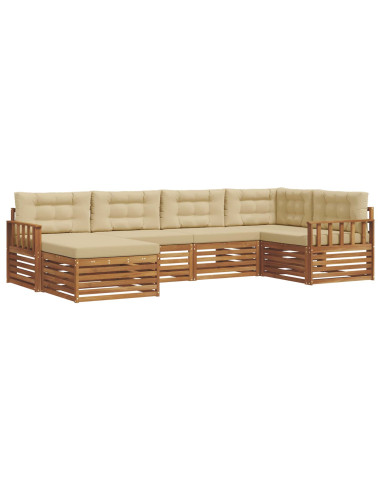 Set di divani con cuscino 6 pcs Naturale e Beige