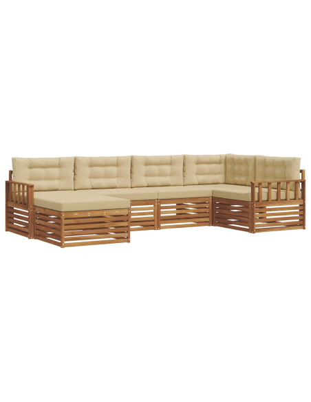 Set di divani con cuscino 6 pcs Naturale e Beige