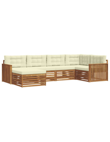 Set di divani con cuscino 6 pcs Naturale e Crema