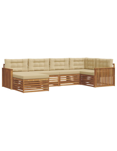 Set di divani con cuscino 6 pcs Naturale e Beige