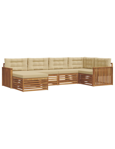 Set di divani con cuscino 6 pcs Naturale e Beige