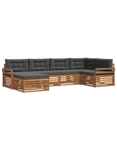 Set di divani con cuscino 6 pcs Naturale e Antracite