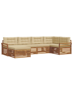 Set di divani con cuscino 6 pcs Naturale e Beige 2