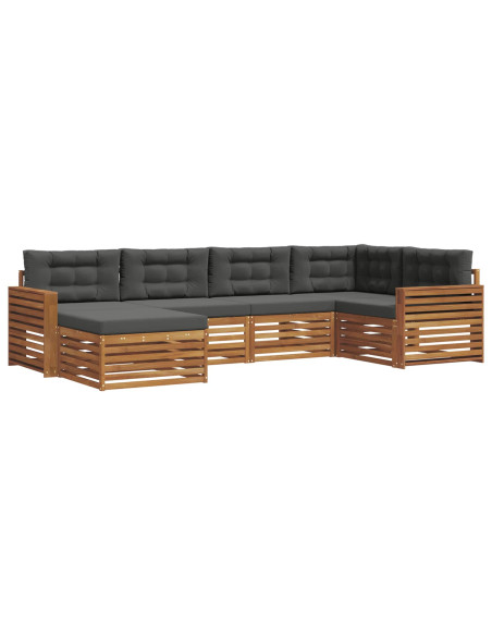 Set di divani con cuscino 6 pcs Naturale e Antracite