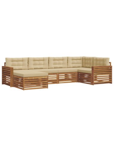 Set di divani con cuscino 6 pcs Naturale e Beige