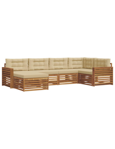 Set di divani con cuscino 6 pcs Naturale e Beige