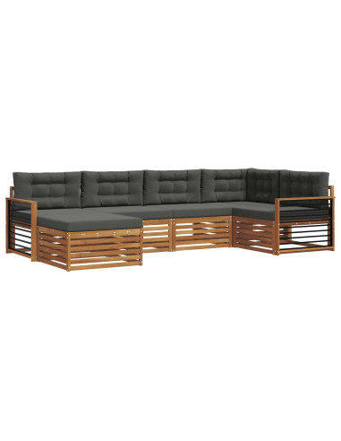 Set di divani con cuscino 6 pcs Naturale e Antracite