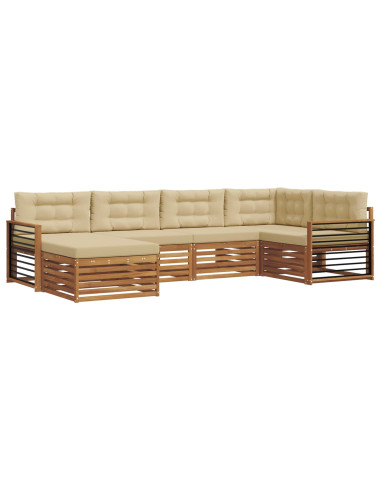Set di divani con cuscino 6 pcs Naturale e Beige