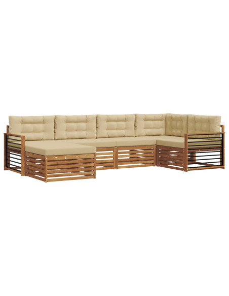Set di divani con cuscino 6 pcs Naturale e Beige
