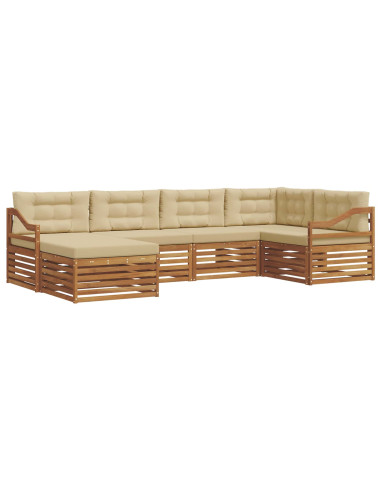 Set di divani con cuscino 6 pcs Naturale e Beige