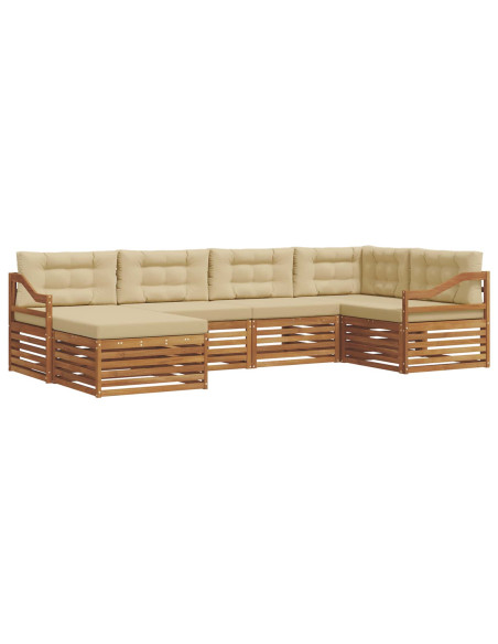 Set di divani con cuscino 6 pcs Naturale e Beige