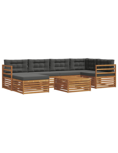 Set di divani con cuscino 7 pcs Naturale e Antracite