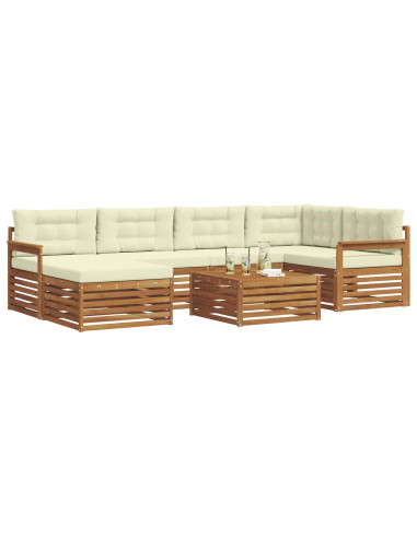 Set di divani con cuscino 7 pcs Naturale e Crema