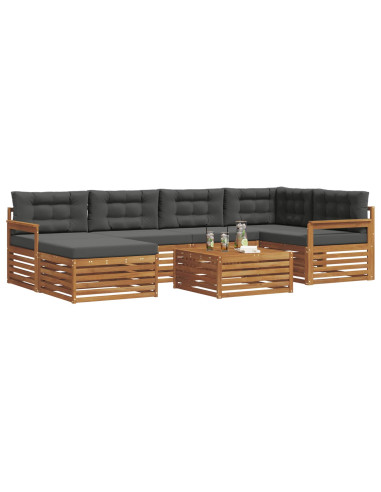 Set di divani con cuscino 7 pcs Naturale e Antracite