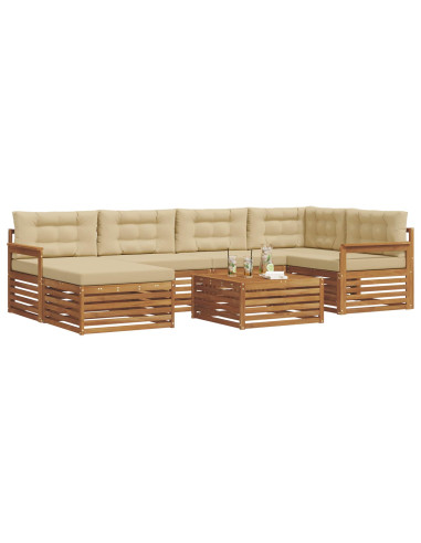 Set di divani con cuscino 7 pcs Naturale e Beige