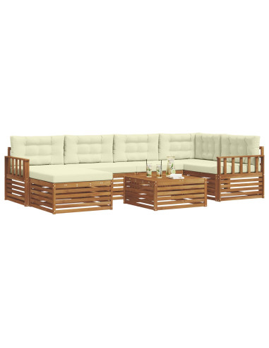Set di divani con cuscino 7 pcs Naturale e Crema