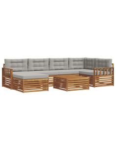 Set di divani con cuscino 19 pcs Grigio Naturale e Chiaro 2