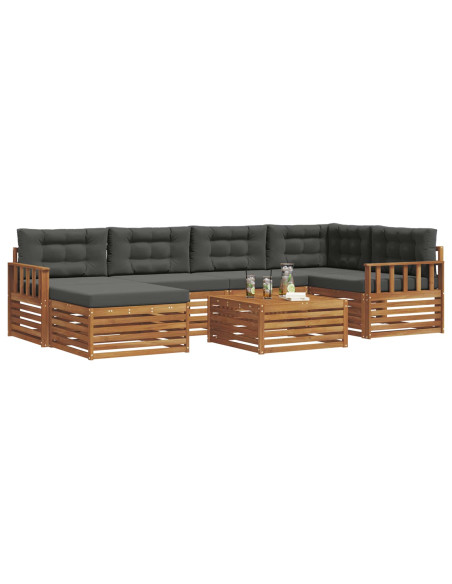 Set di divani con cuscino 7 pcs Naturale e Antracite