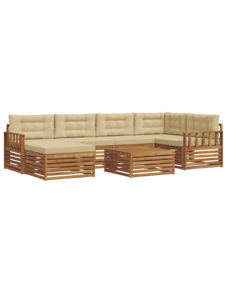 Set di divani con cuscino 7 pcs Naturale e Beige