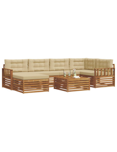 Set di divani con cuscino 7 pcs Naturale e Beige