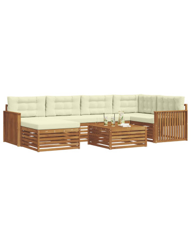 Set di divani con cuscino 7 pcs Naturale e Crema